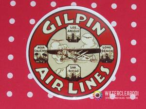 ▽ ▼ 33087-EXHS ▼ ▽ [NOSTALGIC-STICKER * Airline] Gilpin Airlines_america