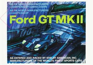 Poster ★ FORD GT40/MK II Illustration Poster ★ Ford vs Ferrari/Le Mans 24