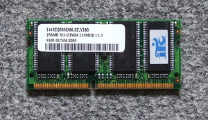 PC133 (compatible with PC100) 144 Pin Note PC SDRAM 256MB