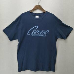 ★ Mexico ★ CHEVROLET CAMARO Big Logo T -shirt L Navy