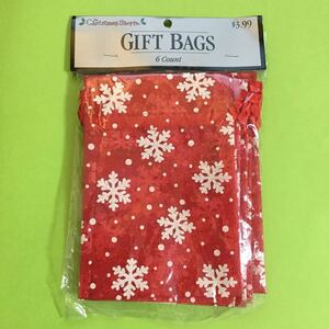 [Organdy Pouch] Snow pattern Red 6 / M size 10.5 cm x 15.5cm / drawstring bag wedding jewelry pouch accessories