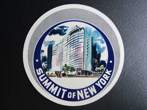 Hotel label ■ Summit Hotel ■ Summit of New York ■ Morris Lapidus ■ New York ■ Mint