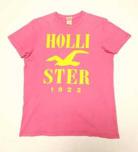 #Men (Tops) [Hollister] ★ Hollister ★ Short sleeve T-shirt ★ Big logo ★ Notation size (M) ★ Free shipping ★ FB-15