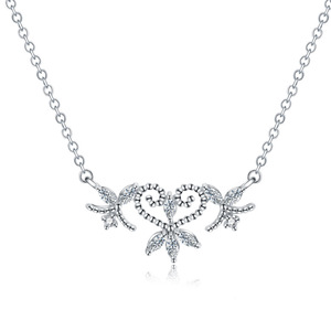 New ★ Free Shipping 10 Hawite Topaz Heart CZ Diamond Necklace Ladies CZ Diamond Jewelry Accessory Girconia