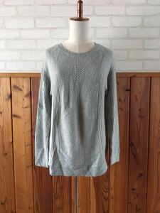 Unused items OZOC Ozock Acrylic Knit Sweater 38 Gray Tops Long Sleeve Cut Saw M Size Ladies New Ladies