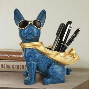 B3791 Cute blue ♪ dog pen standing holder study desk desk stationery decorative decorative decorative interior scissors writings
