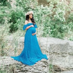 Popular ☆ Maternity Dress M Photo Shooting Photo Picture Pregnant Pregnant Long Chiffon Maxi Race Baby Married Couple Memorial Model Self Beautiful