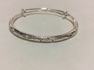 Silver 925 Floral Bracelet / Bangle / One-size-fits-all Unisex