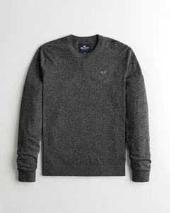 Genuine new promised hollister Hollister Thin knit/sweater round neck/crew neck Long sleeve M charcoal gray