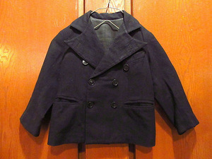 Vintage 40's ● Kids Wool Double Tailored Jacket Black ● 210105S5-K-JK Antique USA Men Children's Clothes Black Blaster Outerwear