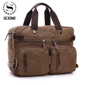 ◆ Make the cheapest ◆ Male canvas bag leather case travel suit case messenger shoulder at3544