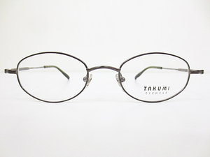 ∞ [Deadstock] TAKUMI EYEWEAR craftsman glasses glasses frame T2-2018 48 [] 20 metal titanium gray Sabae in Japan □ H8