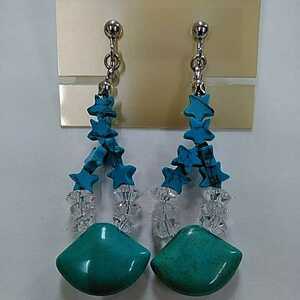 ★ Star shape turquoise earrings ★ Crystal length approx