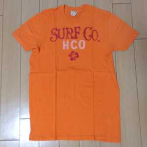 Free Shipping] Unused HOLLISTER Short Sleeve T -shirt Men S orange Orange Surfing T -shirt Hollister HCO