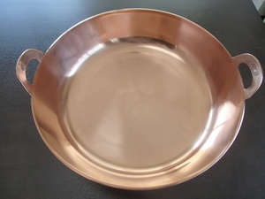 Immediate bidding special price new pure copper tempura hot pot 42㎝ Extremely thick type fried hot pot plate thickness 3 mm pure copper tempura fried hot pot copper tenpara copper tappot hot pot bronze pan