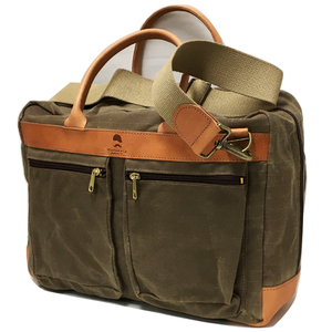 Disposal Wheelmen BAG Traveler Briefcase / WAXED COTTON Khaki USA Shoulder Bag New Unused