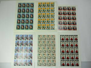 K-291 Classic performing arts series Gagaku Bunmasu Nomono Stamp Sheet All 6 sheets