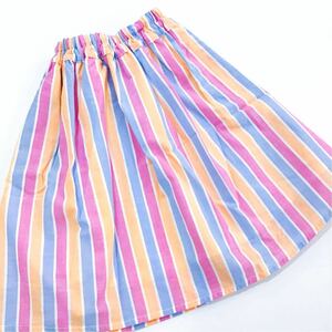 New 100cm FO Foo Seraph Seraph Skirt Stripe Colorful Cute Summer Long Skirt Multicolor