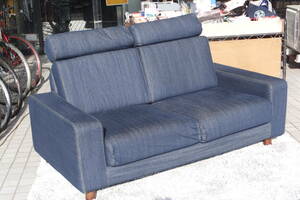 ★ Used / beautiful goods ★ MUJI 2 -seat sofa Wide arm 2 Seater Denim cover directly can be taken in Nagoya