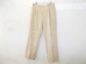 A967 ◆ Paul Stuart New YORK Two Tuck Chino Pants ◆ Paul Stuart West 82 Beige Wide Cotton 100 % Sanyo Shokai Co., Ltd. 3G