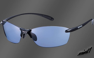 [Refreshing and cool impression] Sports sunglasses Swanz Women's women made in Japan Black x Blue Lens