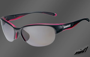 [Pink pink peeking from the inside] Sports sunglasses Swans Ladies Women Made in Japanese case Outdoor Black x Pink