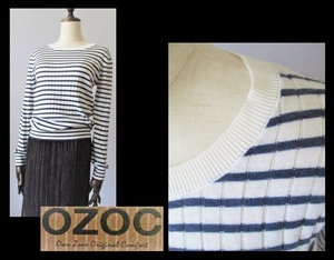 [010-22] OZOC Ozock ★ New long-sleeved border cut-and-sew/L size