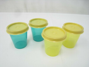 4-Piece Set New Unused Tupperware Tupperware Mini Cup Cup Green Yellow Green Yellow 60ml 5.5×6cm