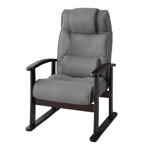 Easy chair [gray] Natural wood steel polyester