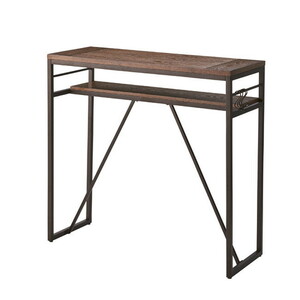 Counter table [Black] Steel (powdered paint) Natural wooden fiber plate (ash) hammer tone finish