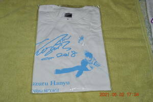 Yuzuru Hanyu support T -shirt (M) Size Blue New Unopened