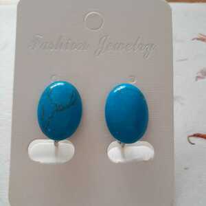 Earring Turkish Stone Turquoise Stone size Approximately 1.8cm x 1.3cm x 0.5cm