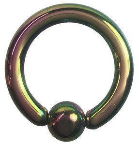Stainless steel body piercing 8g Inner diameter 14mm ball 8mm rainbow