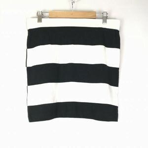 Shipping cheap ★ GAP ★ Border pattern/tight skirt [S/black x white] Mini length/elasticity/gap ◆ BF438