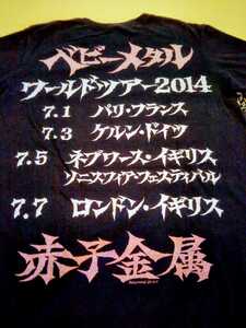 [Prompt decision] precious! S size! 2014 World Tour EU4 Performance Sales Limited! Fox Festival Baby Metal TEE Sonis Fiear T -shirt BABYMETAL Overseas UK