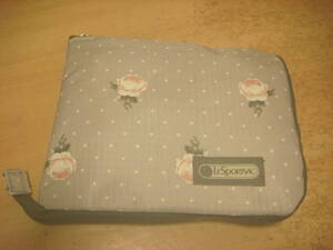 LeSport Sack Dot Floral Pattern Folding Eco Bag Gray Unused New