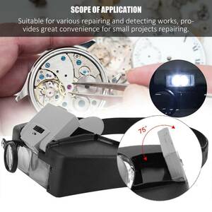 Head -mounted magnifying mirror lens multifunctional enlarged mirror LED light head band A2387