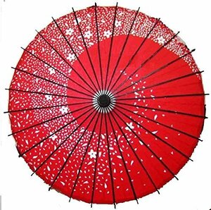 Dance Umbrella Herko Sakura Fountain Diameter 84cm (Red / Red Color) Japanese Formula Cosplay Decoration