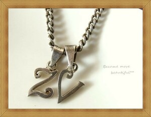 ★ SV925/SILVER made ★ With a wooden style decorative with a fastener ★ [Z] [V] Logo Silver Chain Necklace ★ 154