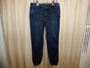 ★ Price 4309 yen BROWNY Wash processing stretch hem Rib indigo pants M