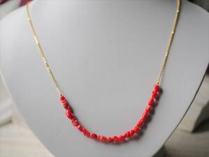 Red Coral SV Necklace Natural Unprocessed Coral 57cm