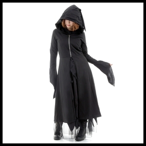 Gothic V -based Cardigan Park Parker Long Flare Sleeve Witch Cut Sow Gothic Lolita Lock Mode Costume Band Live