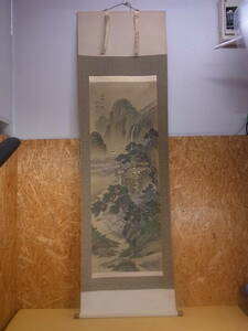 □ YG/109 ☆ Hanging scroll mountain water painting ☆ Horai Senakai ☆ Work/Suzuru ☆ Used goods