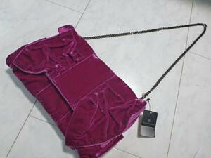 New Inter Planet Pink Velor Shoulder Clutch Bag