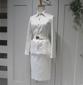 Pinky &amp; Diane Skirt Suit Buckle Belt Logo button Made in Japan Free Shipping