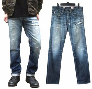 AG Age Matchbox Slim Strait 10y Processed Straight Denim 28 Crash Repair Matchbox 10years * Letter Pack shipping possible