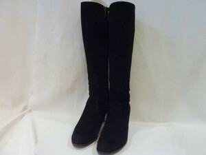 ■ G12 ■ INDIVI Long Boots 24.0cm 24cm Black Sweed