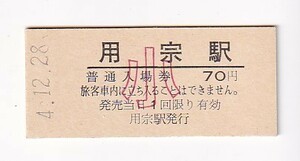 ▲ JR Tokai ▲ Genmune Station 70 yen Pediatric admission ticket ▲ type B hard ticket 1992