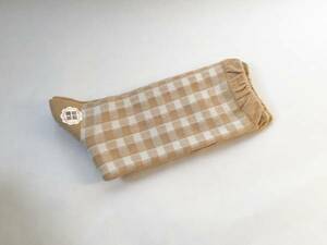 New antibacterial and deodorant beige check pattern socks/socks