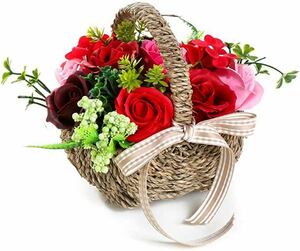 Preserved flower soap flower gift Rose Celebration red red with withering flower basket Popular mother Valentine's rose